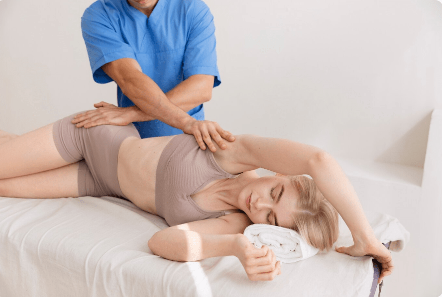 Myoskeletal Therapist working with client in session