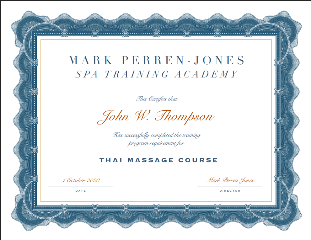 Thai Massage Certificate