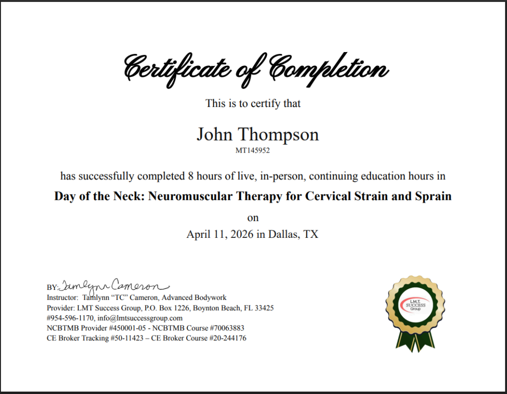 Medical Massage Certification LMT SUCCESS GROUP