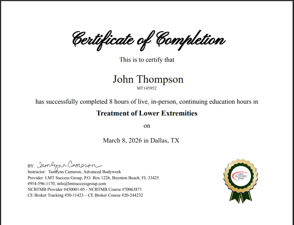 Medical Massage Certification LMT SUCCESS GROUP