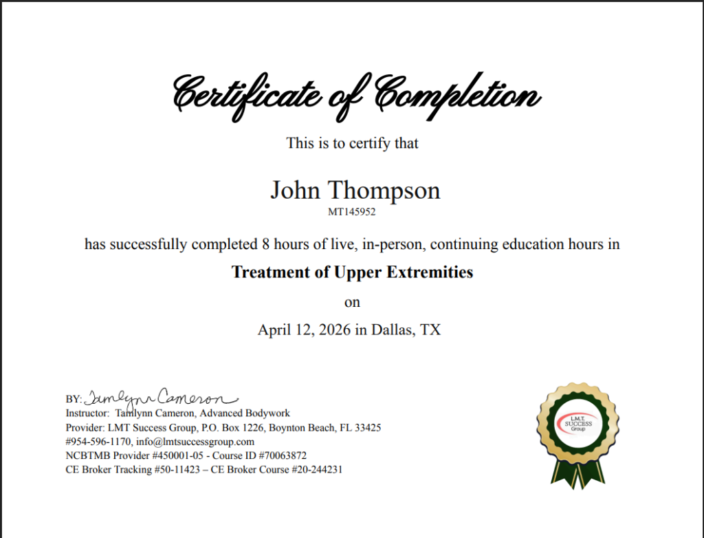 Medical Massage Certification LMT SUCCESS GROUP
